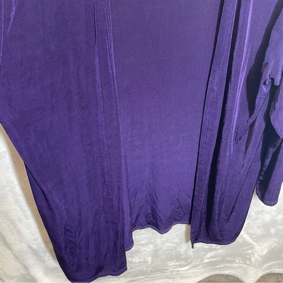 A touch of class royal purple acetate slinky cardigan women’s small/medium - Picture 5 of 8